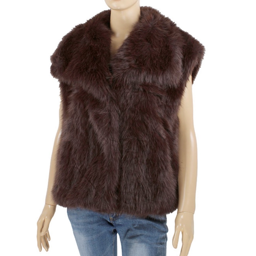 ShopEvelynne Dark Brown Faux Fur Vest
